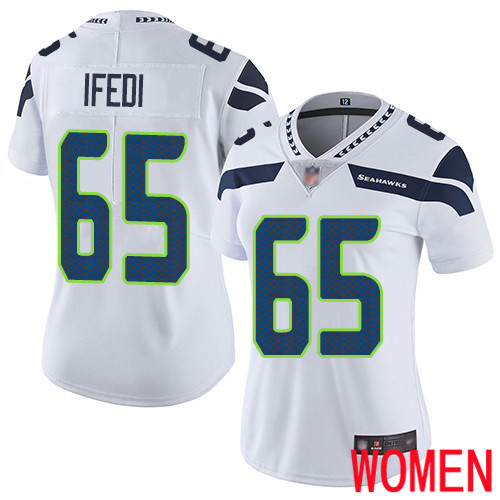 Seattle Seahawks Limited White Women Germain Ifedi Road Jersey NFL Football #65 Vapor Untouchable->women nfl jersey->Women Jersey